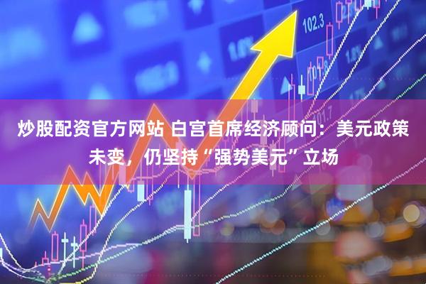 炒股配资官方网站 白宫首席经济顾问：美元政策未变，仍坚持“强势美元”立场